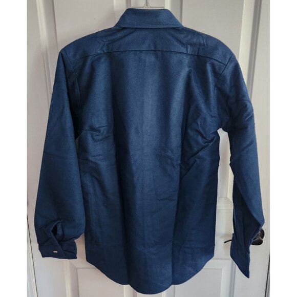 Codet Royal Blue Small Flannel Button Front Shirt USA Made 100 % Cotton Vintage - Picture 4 of 5